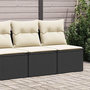 Voir la diapositive 1 : VIDAXL Salon de jardin avec coussins 2 pcs noir resine tressee acacia