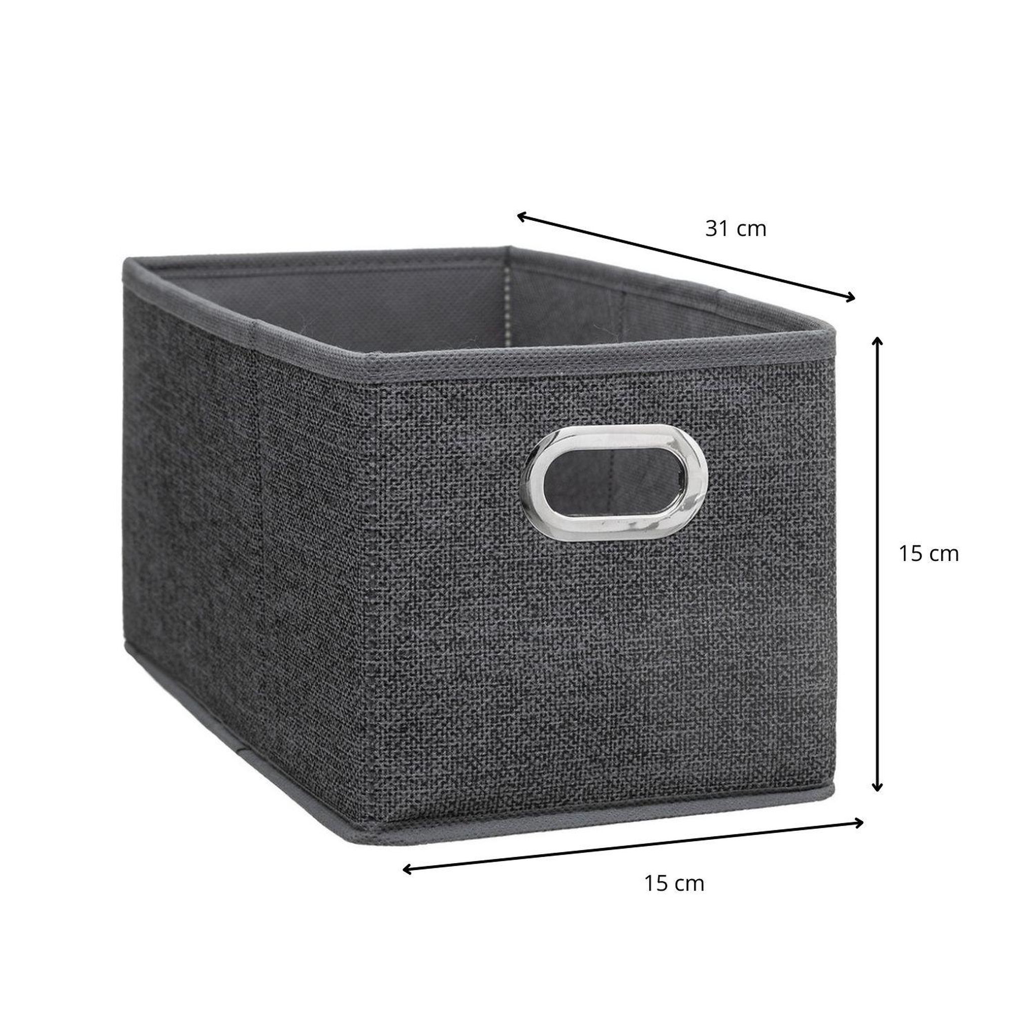 Voir la diapositive 3 : TOILINUX Lot de 12 paniers de rangement en tissu avec poignée mix'n modul