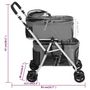 Voir la diapositive 6 : VIDAXL Poussette pour chien pliante a 2 niveaux Gris 83x48x97 cm