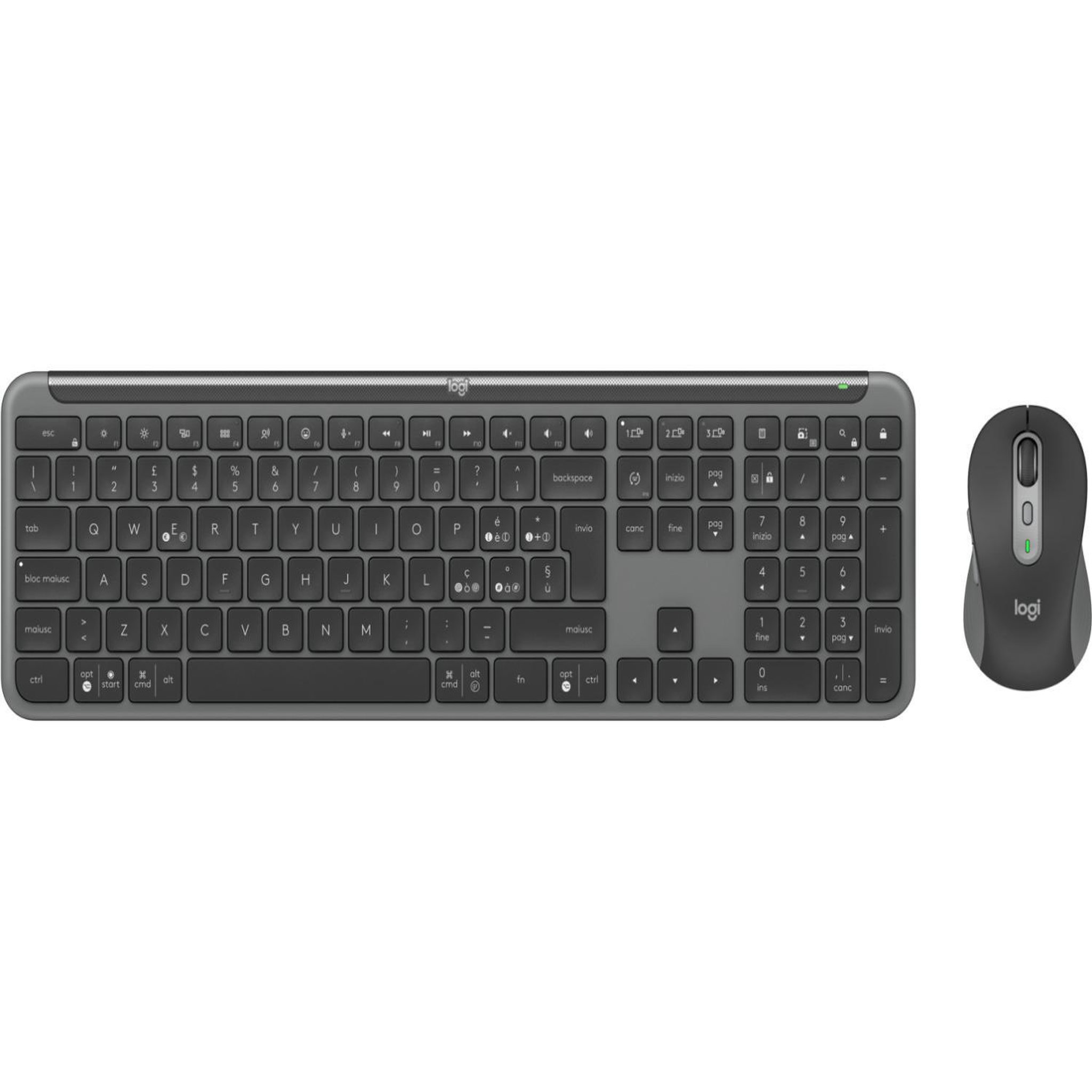Logitech Logitech mk950 signature for business clavier souris incluse bureau rf sans fil + bluetooth qwerty italien graphite
