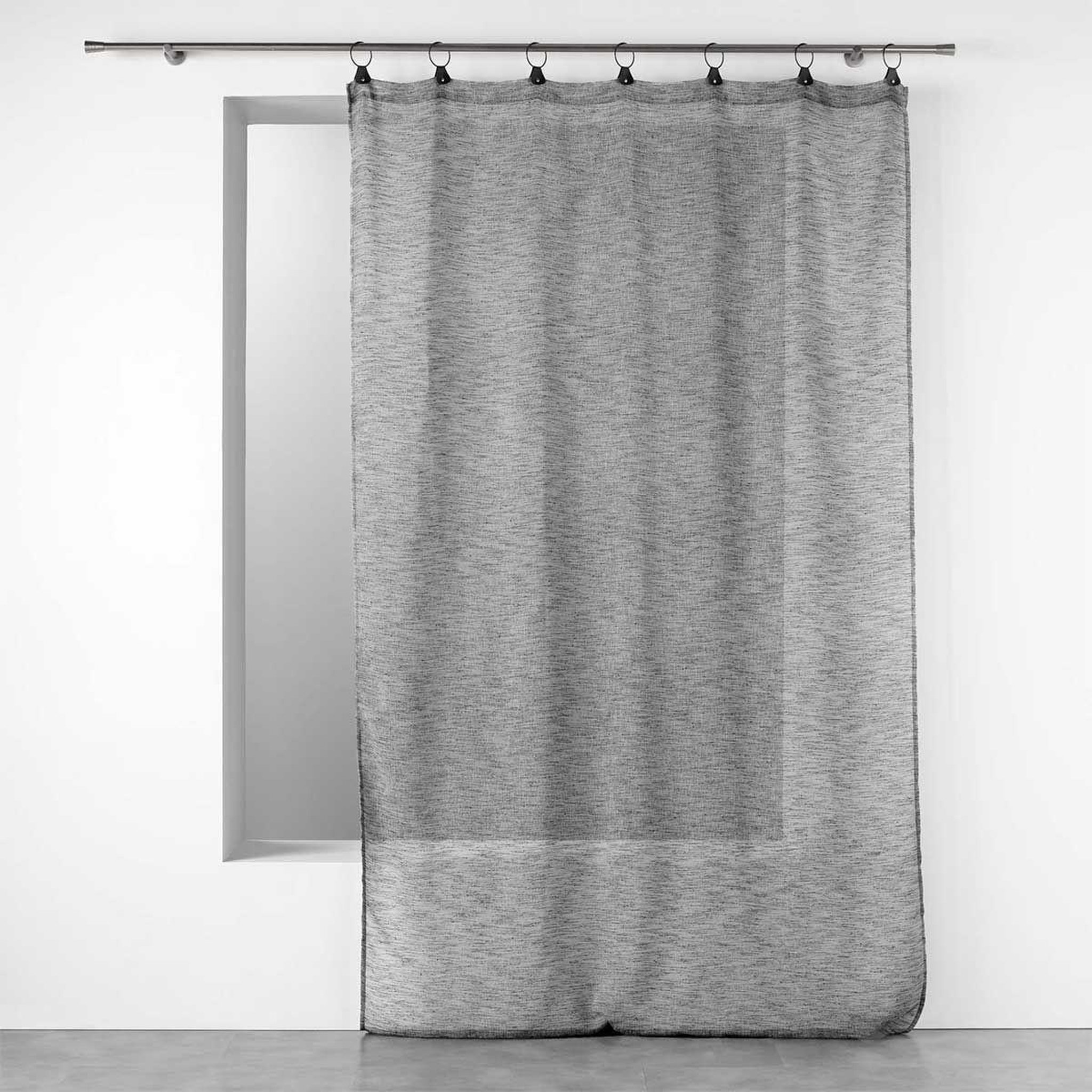 Douceur d'Intérieur Rideau voilage à anneaux  linka  140x240cm anthracite
