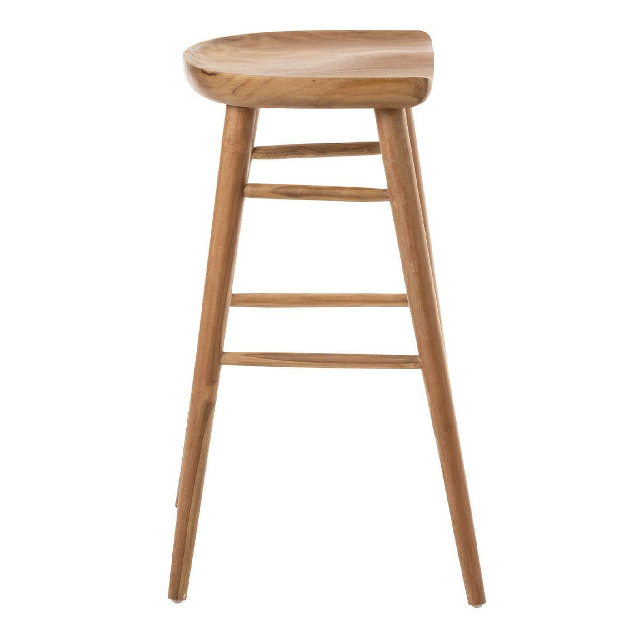 Voir la diapositive 4 : J-LINE Tabouret de bar en bois  ana  69cm naturel