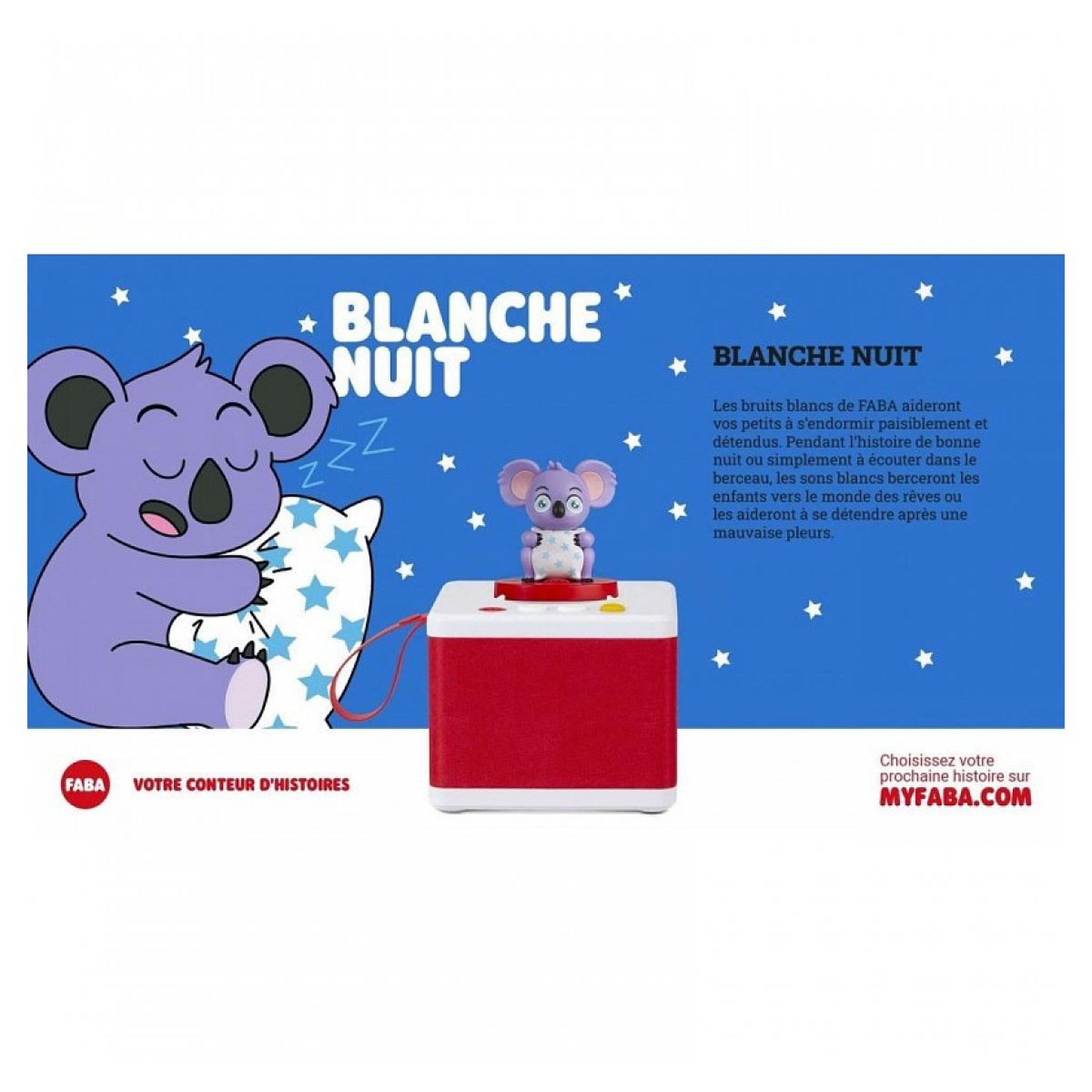 Voir la diapositive 2 : FABA Personnage sonore, blanche nuit