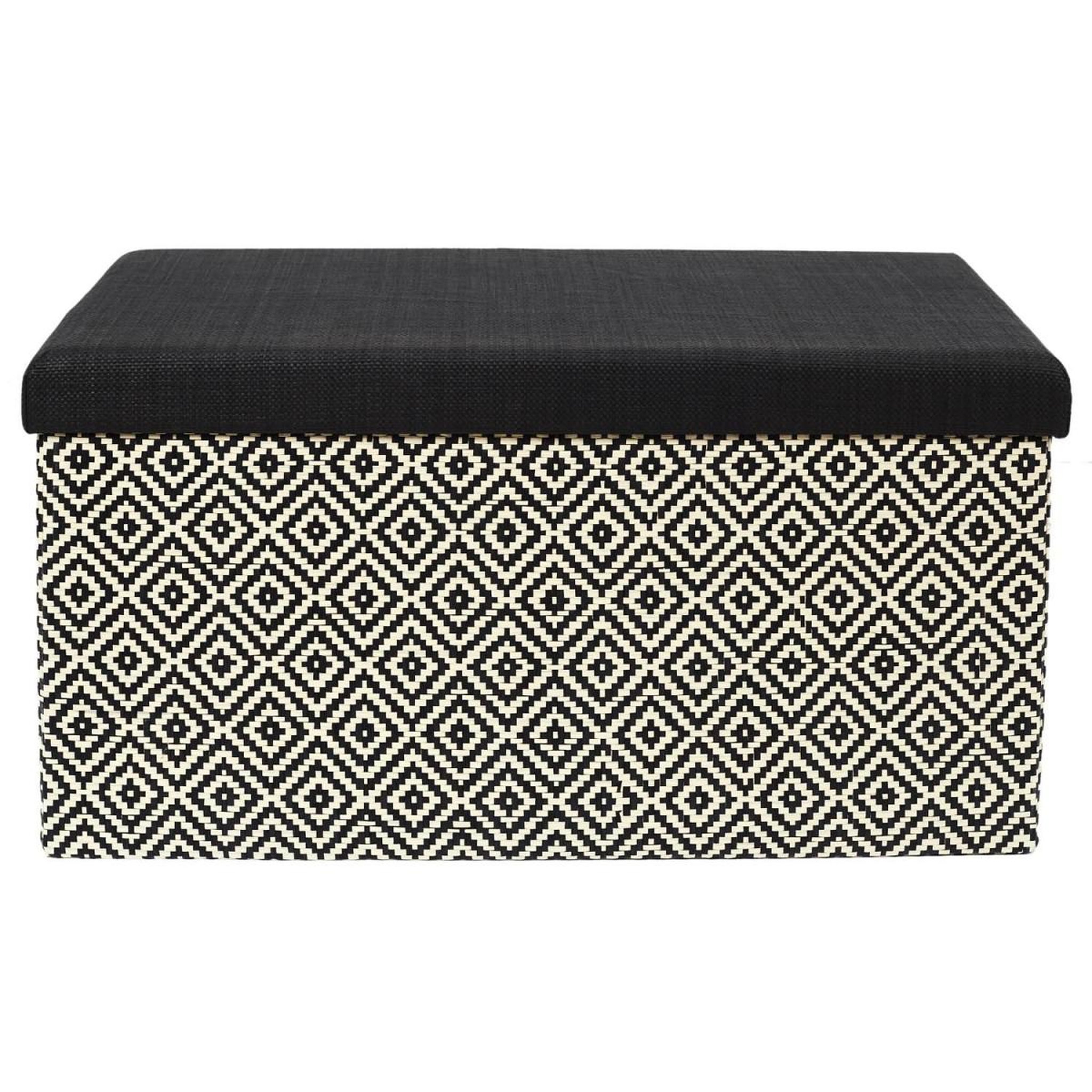 Voir la diapositive 2 : The Home Deco Factory Banc coffre pliable  tressé  76cm noir