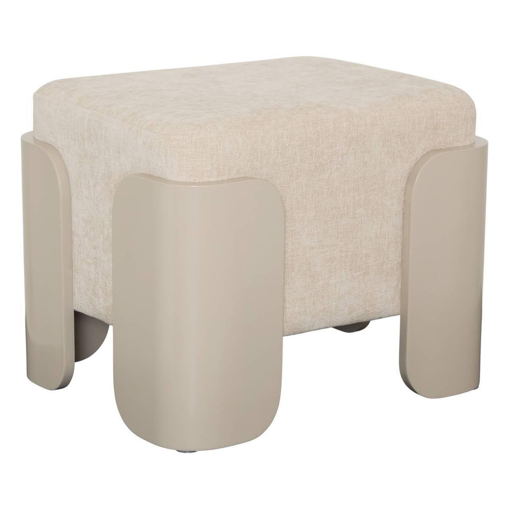 ATMOSPHERA Pouf Tissu Chenille  Mizar  37cm Ivoire