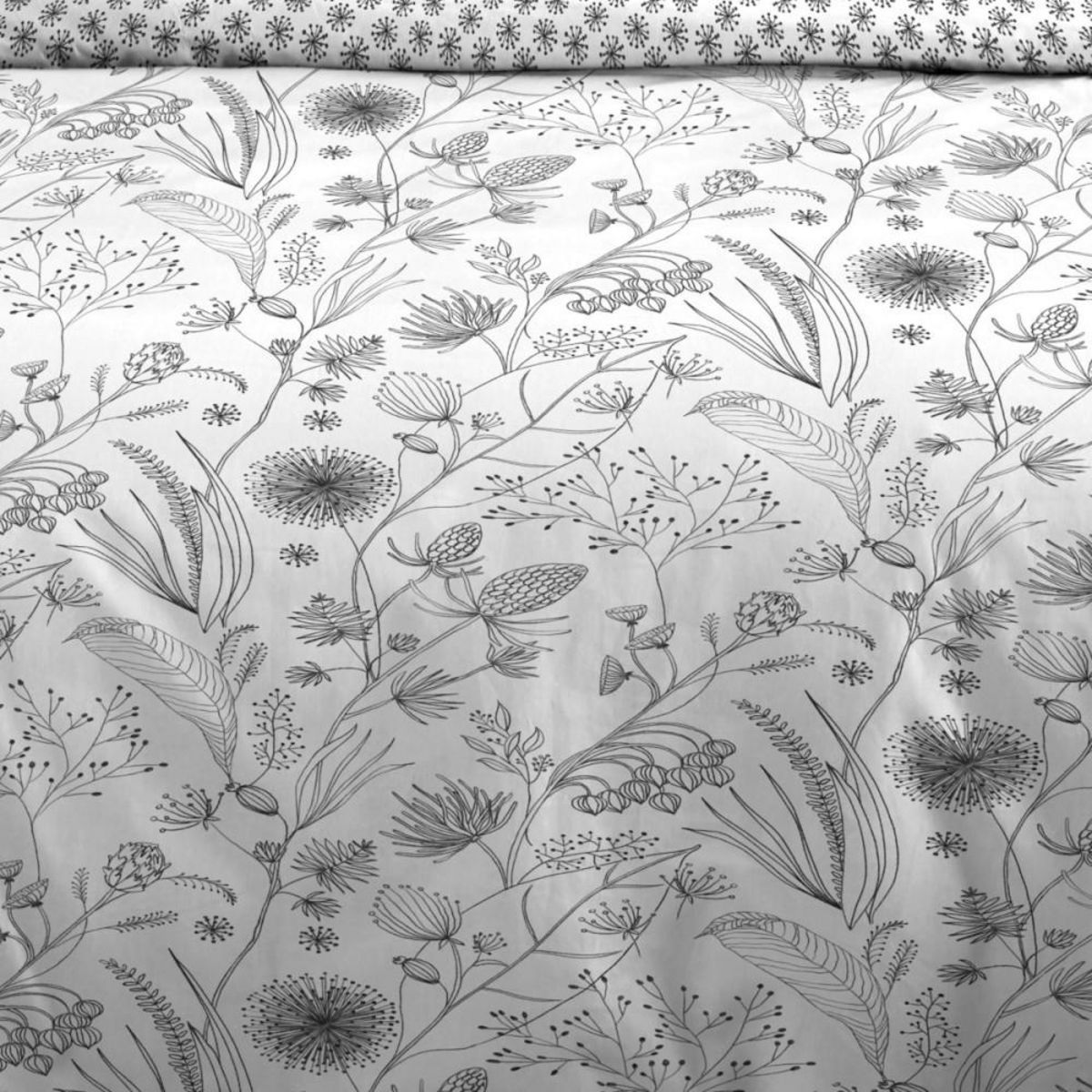 STOF Housse de couette 240x220 ULANI NOIR + 2 taies coton 57 fils