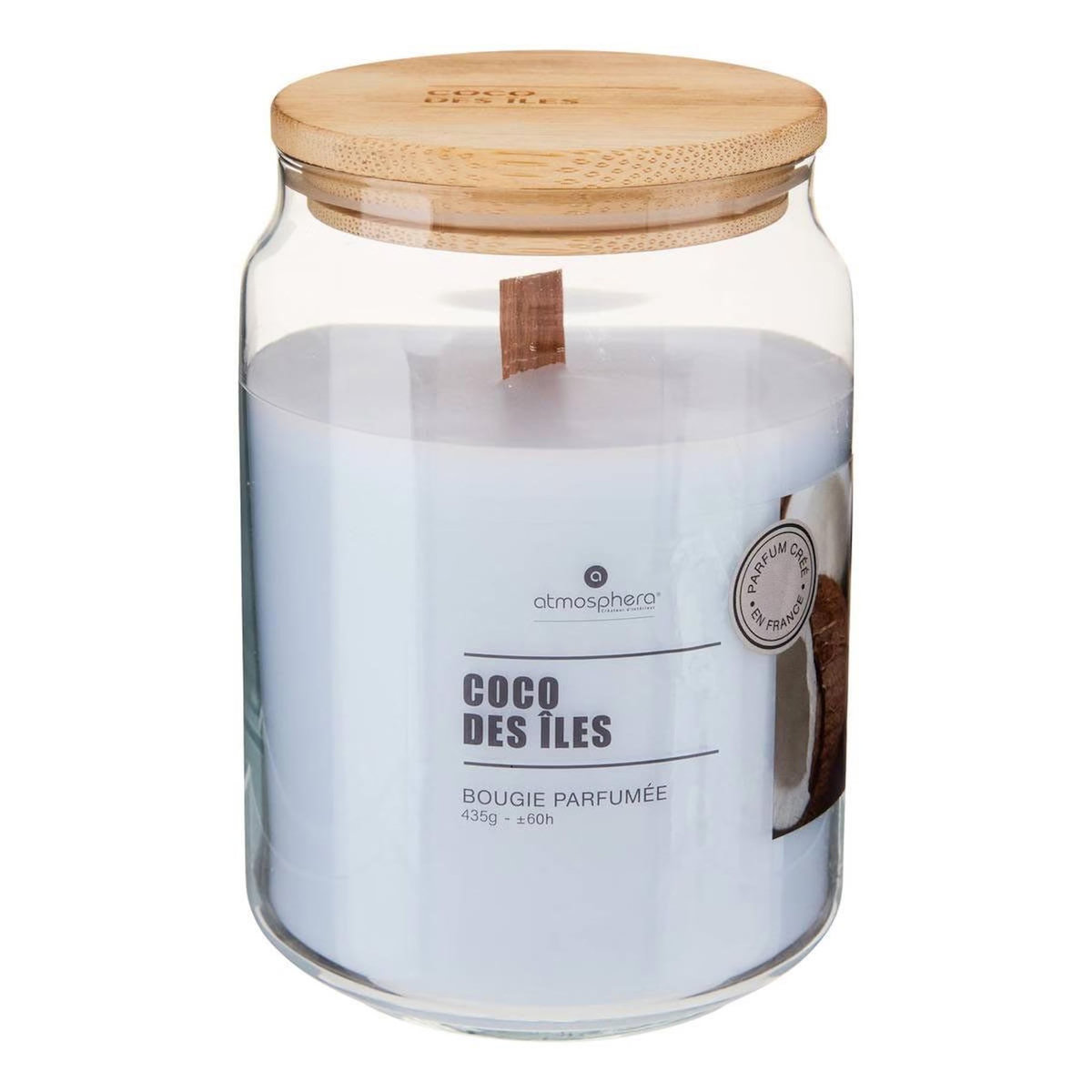 ATMOSPHERA Bougie Parfumée en Verre  Vicky  435g Coco Des Îles