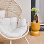 Voir la diapositive 6 : SWEEEK Fauteuil oeuf de jardin acier et résine beige - Salenza