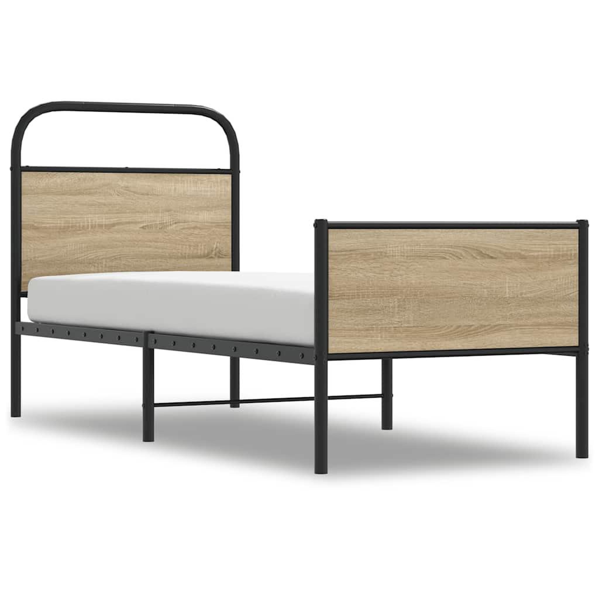 Voir la diapositive 2 : VIDAXL Cadre de lit sans matelas 75x190cm chene sonoma bois ingenierie