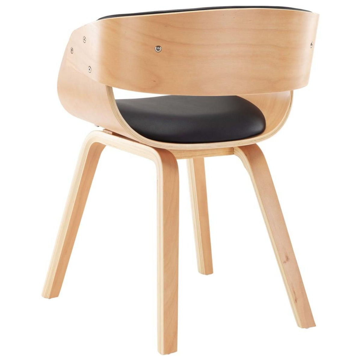 VIDAXL Chaise de salle a manger noir bois courbe et similicuir