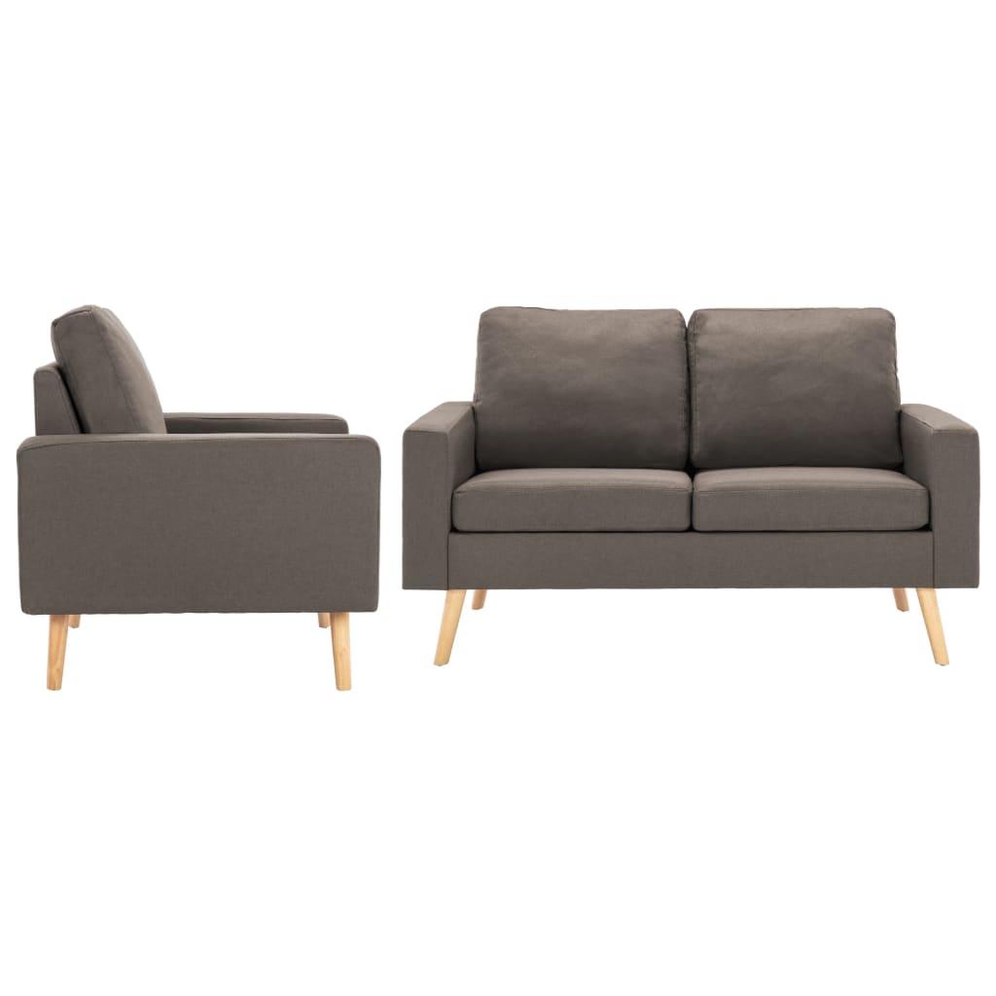 Voir la diapositive 1 : VIDAXL Ensemble de canapes 2 pcs Tissu Taupe