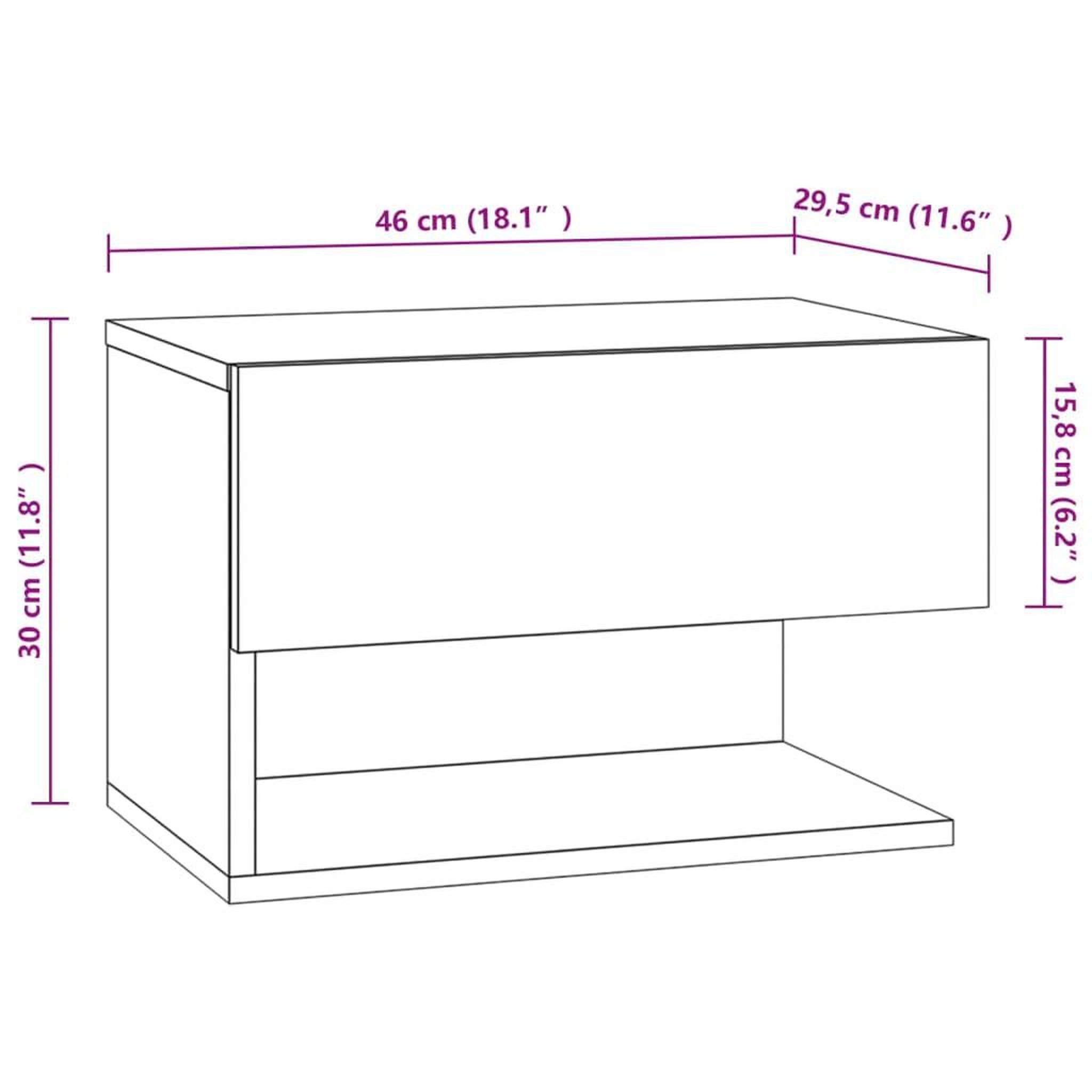 Voir la diapositive 6 : VIDAXL Tables de chevet murales 2 pcs Noir