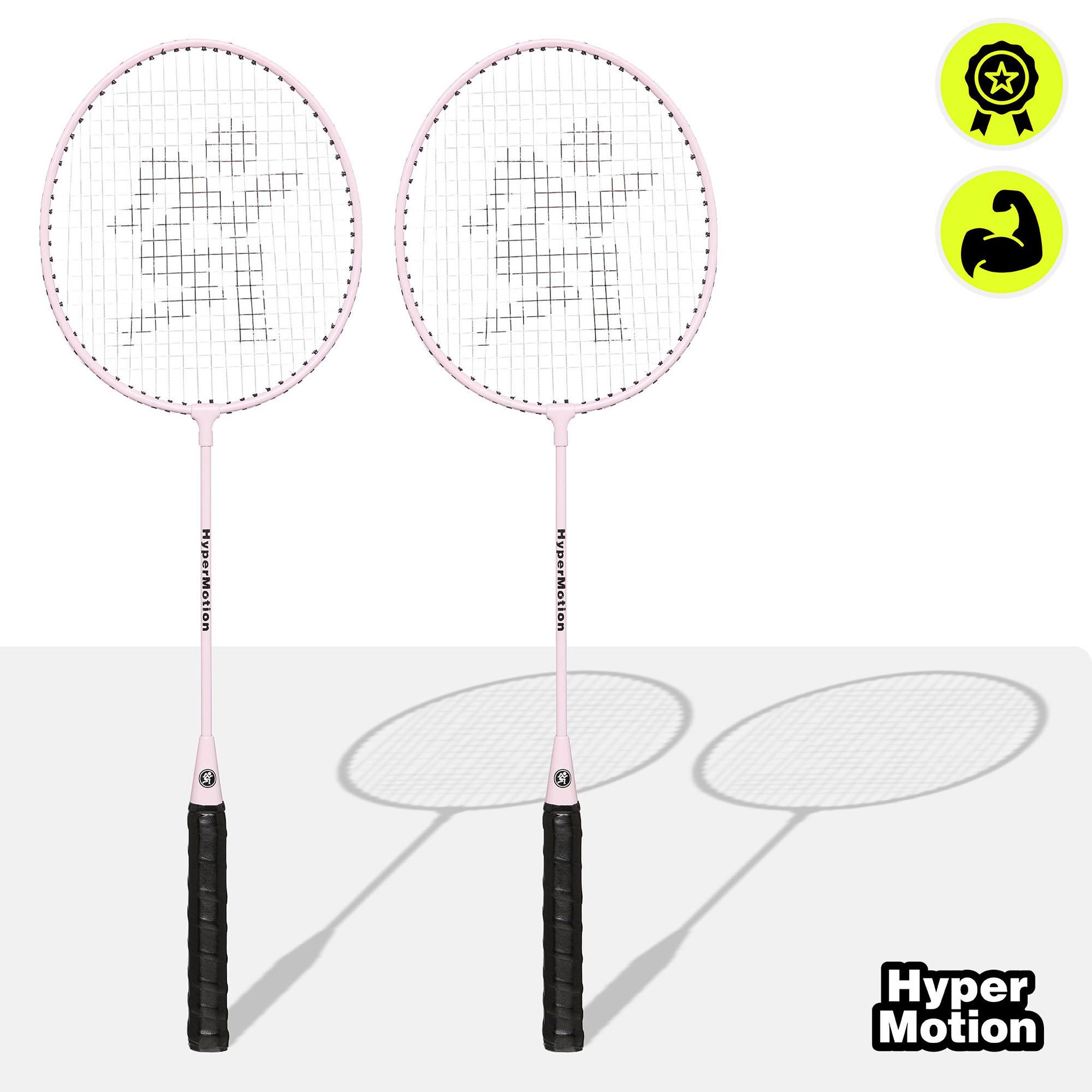 Voir la diapositive 6 : HYPERMOTION Ensemble de Badminton HyperMotion, Set de 2 raquettes en acier et volant