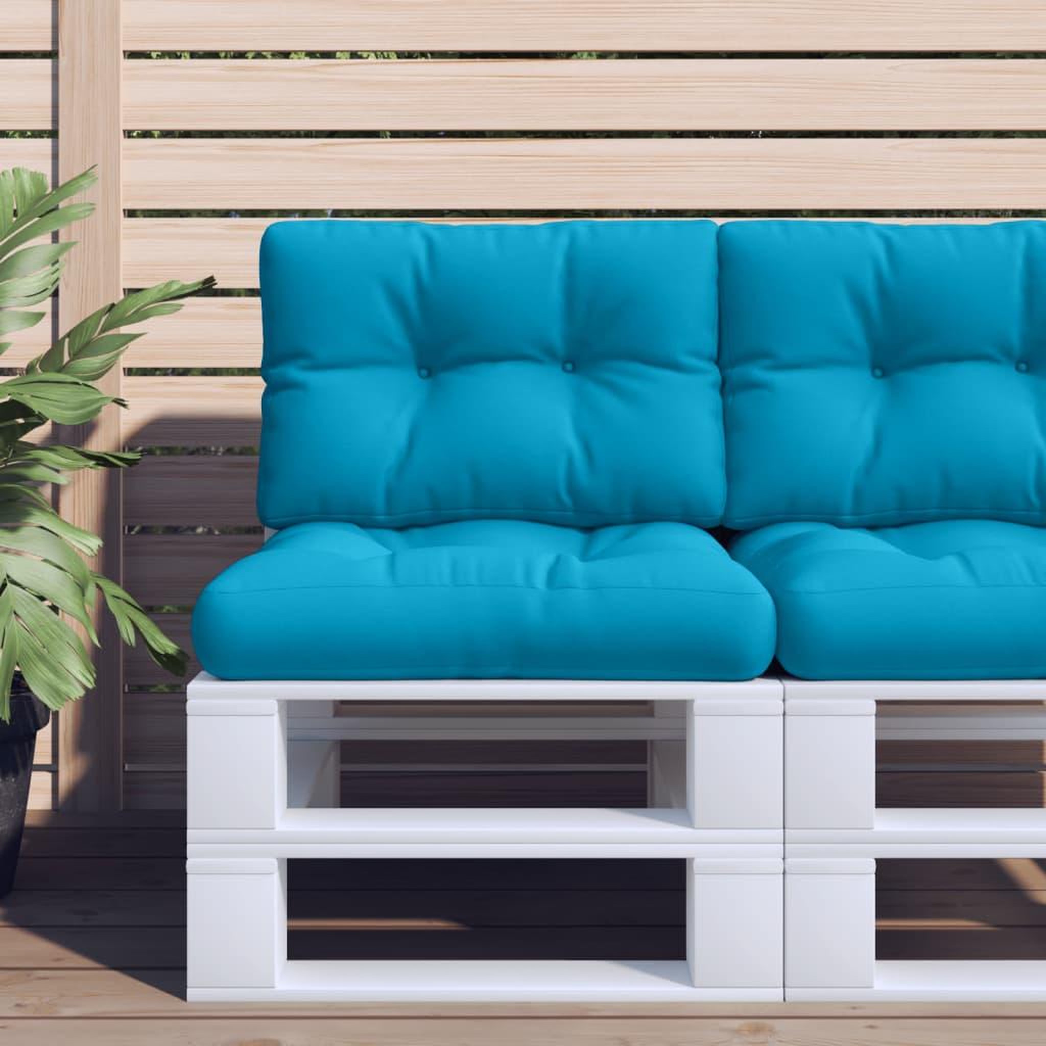 VIDAXL Coussin de palette bleu clair 60x40x12 cm tissu