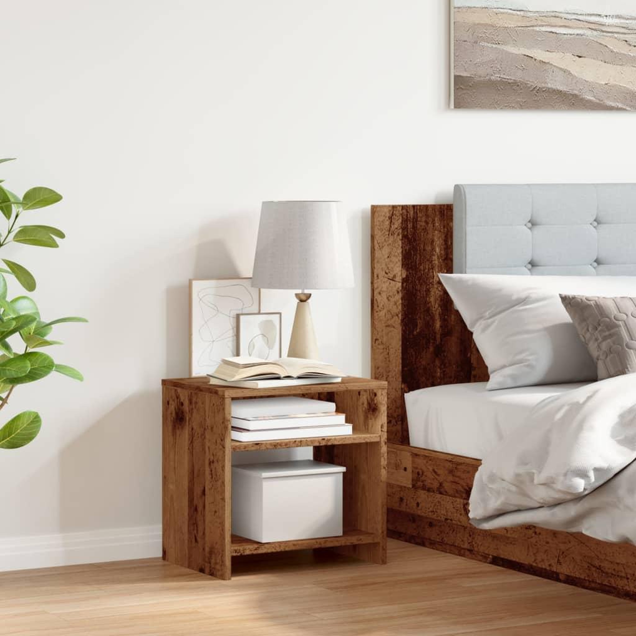 Voir la diapositive 3 : VIDAXL Table de chevet vieux bois 40x30x40 cm bois d'ingenierie