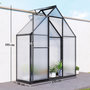 Voir la diapositive 3 : OUTSUNNY Serre de jardin alu polycarbonate - porte, lucarne - 1,7 x 0,58 x 1,95 m - noir