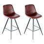 Voir la diapositive 1 : Paris Prix Lot de 2 Tabourets de Bar  Samantha  102cm Marron & Noir
