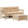 Voir la diapositive 2 : VIDAXL Salon de jardin 3 pcs avec coussins Bois de pin massif