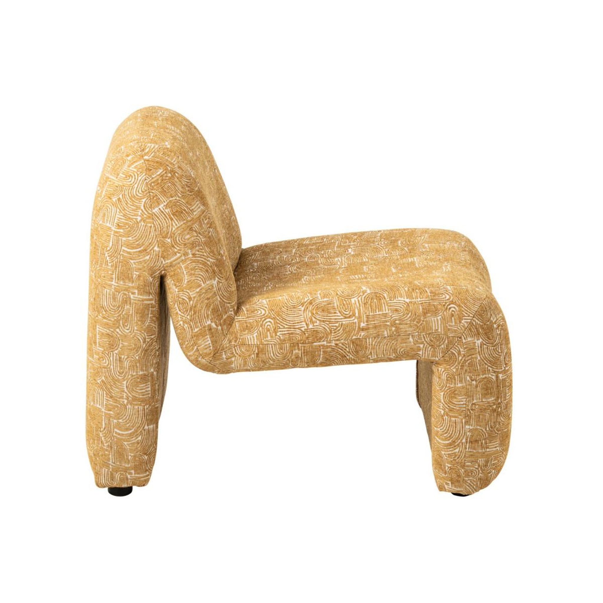 Voir la diapositive 3 : J-LINE Fauteuil design organique  margo  87cm ocre