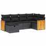 Voir la diapositive 2 : VIDAXL Salon de jardin 6 pcs avec coussins noir resine tressee