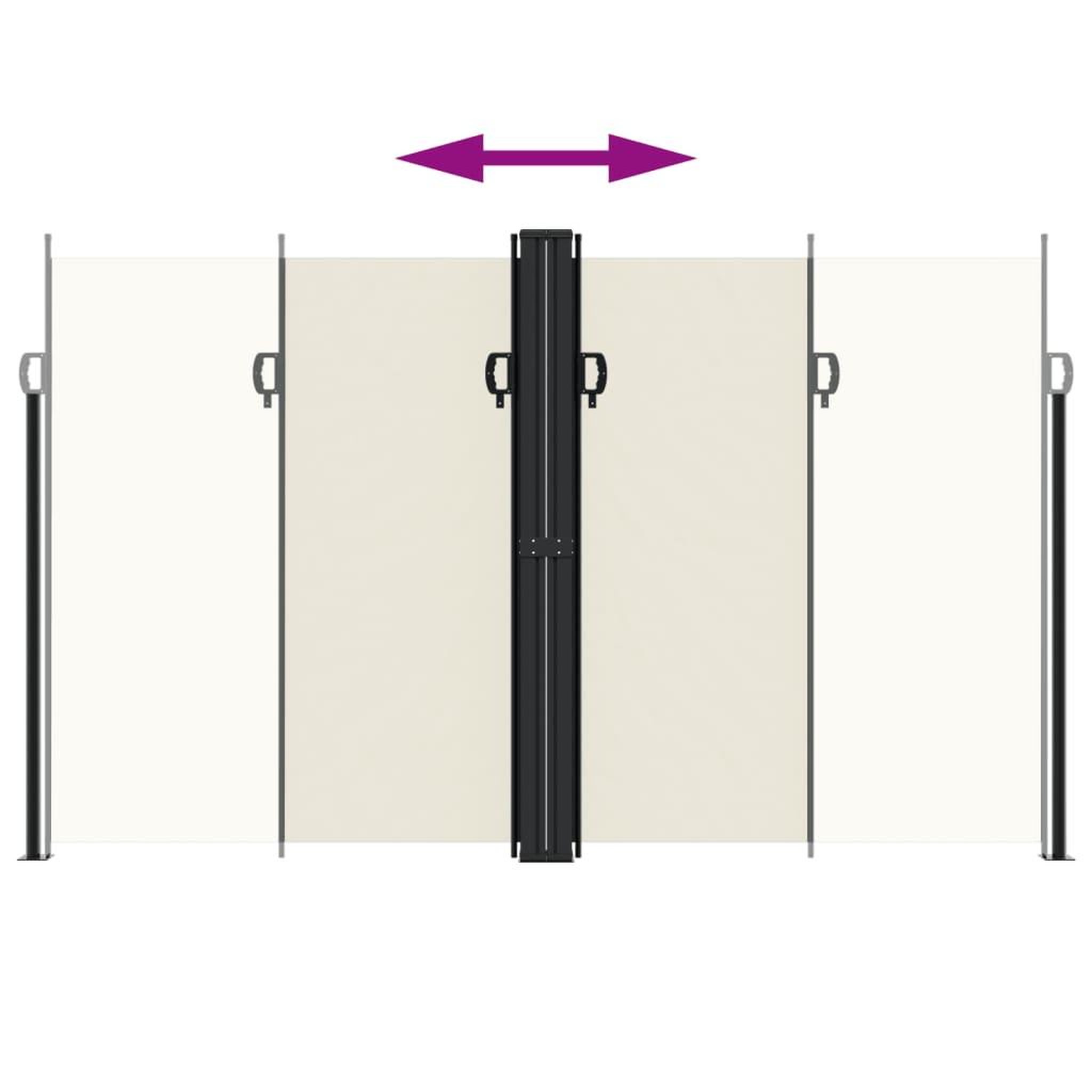 Voir la diapositive 5 : VIDAXL Auvent lateral retractable Creme 200x1200 cm