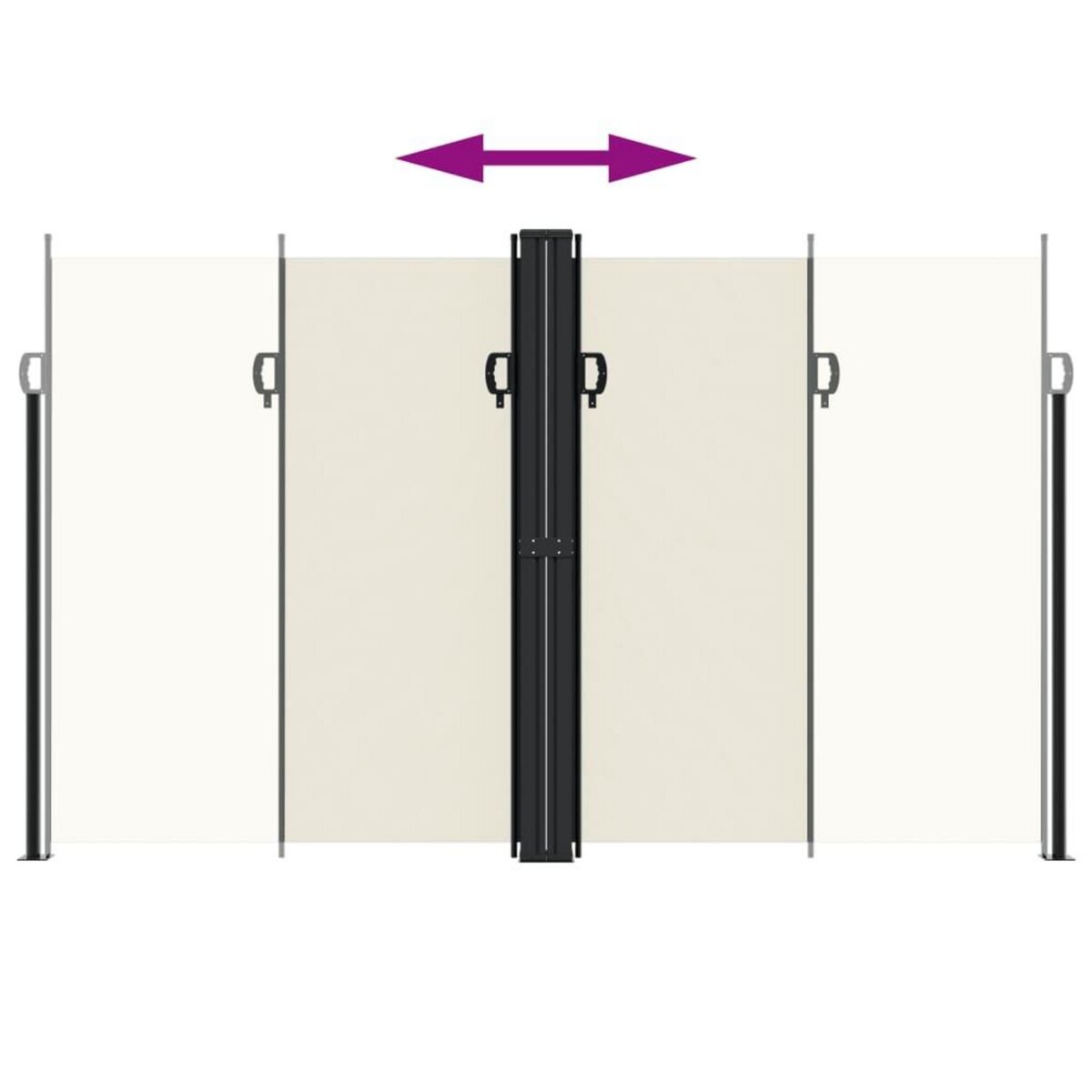 VIDAXL Auvent lateral retractable Creme 200x1200 cm