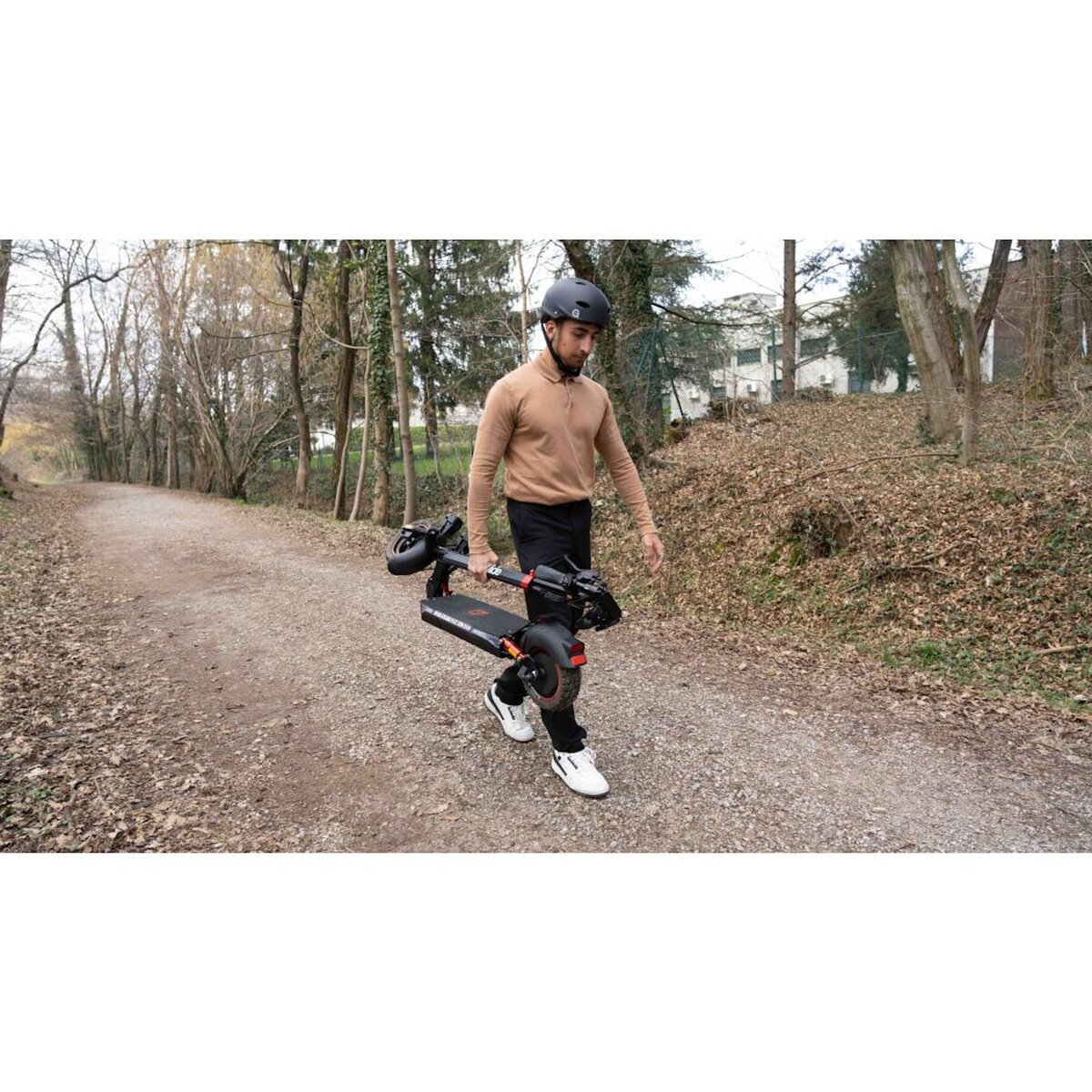 URBANGLIDE Trottinette Électrique Adulte URBANGLIDE ECROSS ONE RED, Autonomie 50 Km, 25 Km/h, Pliable, Suspensions Avant et Arrière Doubles, Freins à Disque, Pneus 10  Off-Road