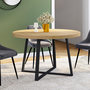 Voir la diapositive 4 : ID MARKET Table à manger extensible ronde SELMA 4-8 personnes bois et noir 110-150 cm