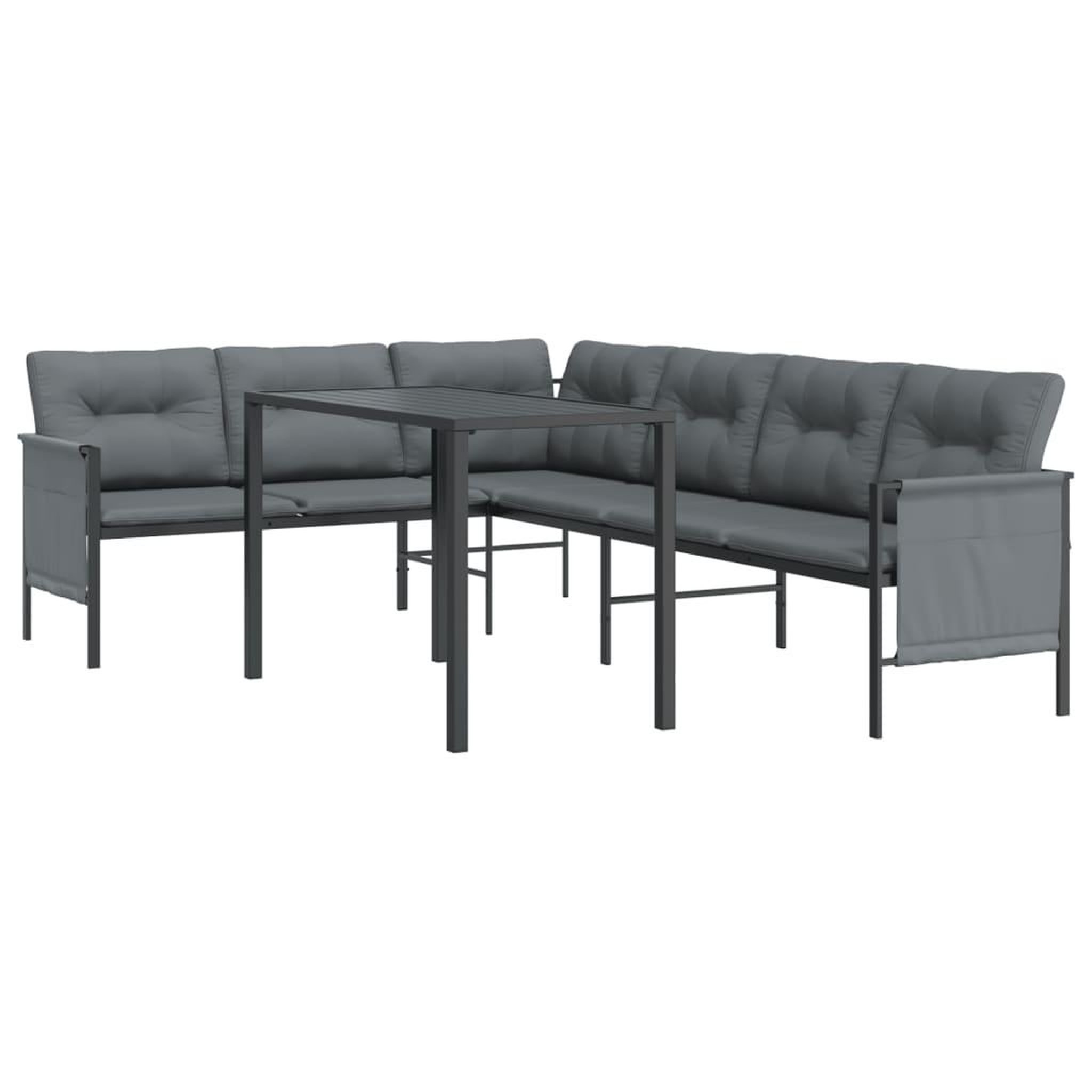 Voir la diapositive 3 : VIDAXL Ensemble a manger de jardin 2 pcs anthracite acier