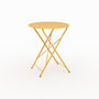 Voir la diapositive 1 : Rendez vous déco Table de jardin ronde et pliante en métal jaune beurre 2 personnes-Kayla