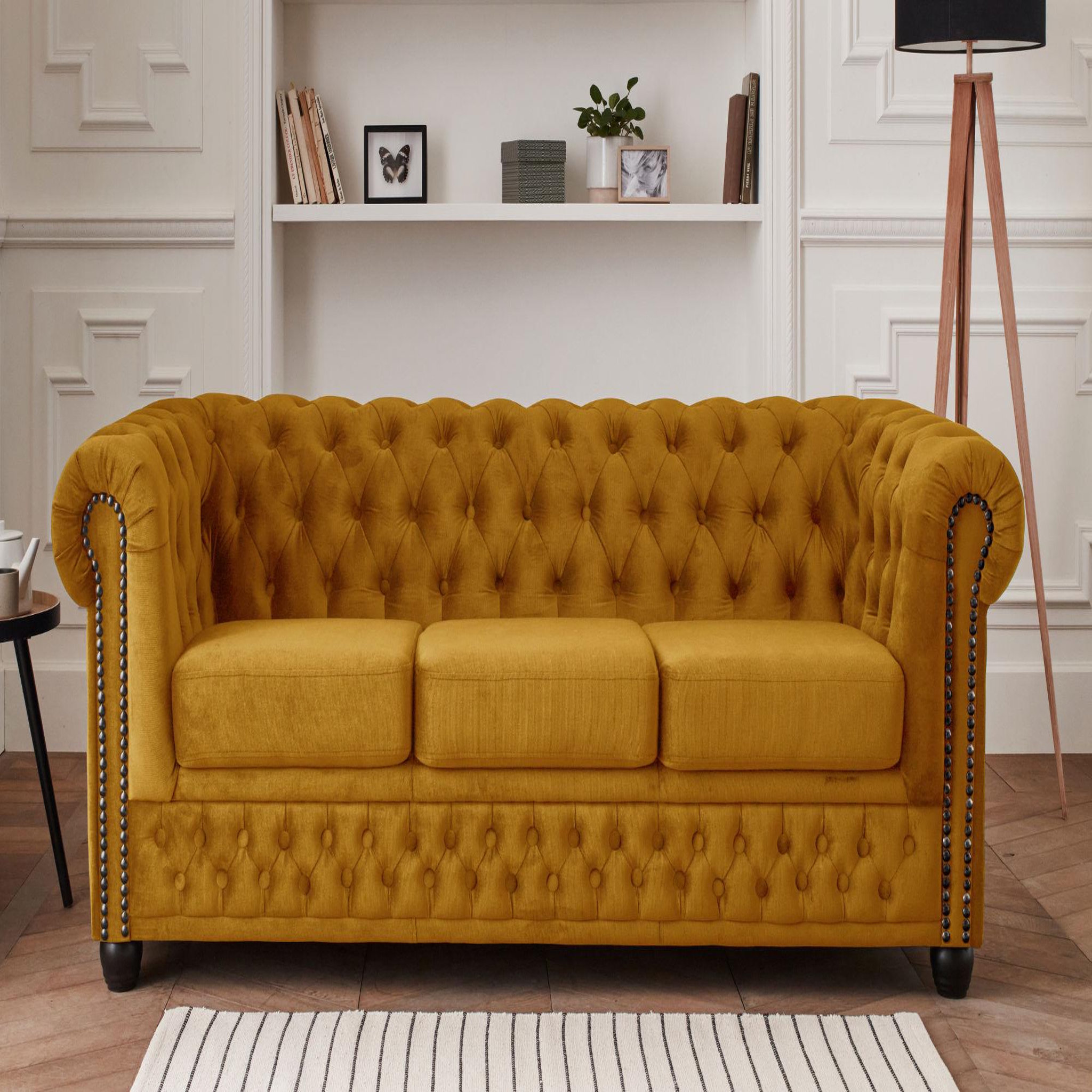 Voir la diapositive 2 : LISA DESIGN William - canapé chesterfield - 3 places - en velours