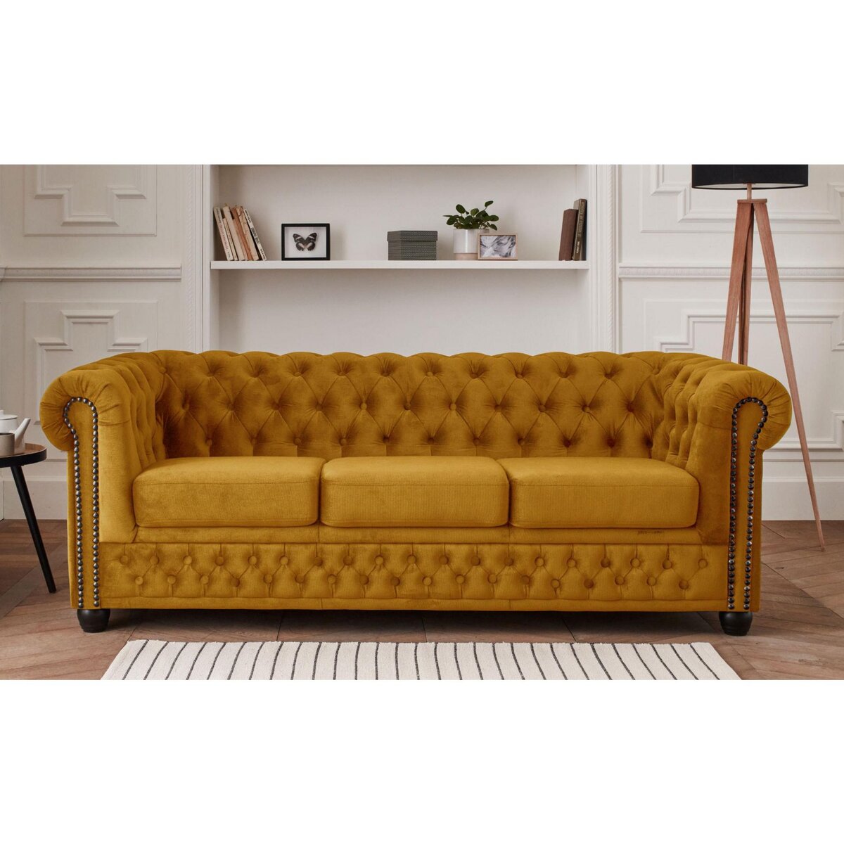 LISA DESIGN William - canapé chesterfield - 3 places - en velours