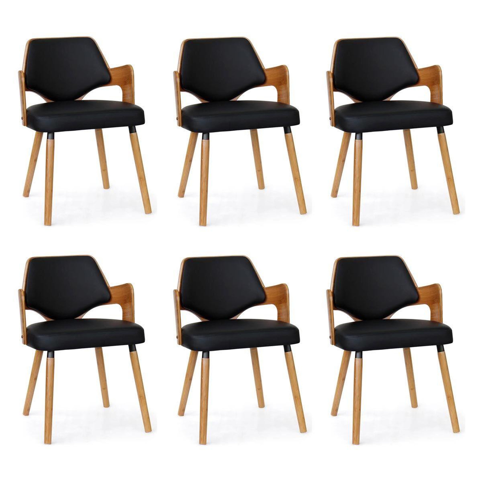 Voir la diapositive 1 : Paris Prix Lot de 6 Chaises Design  Aley  72cm Noir & Naturel