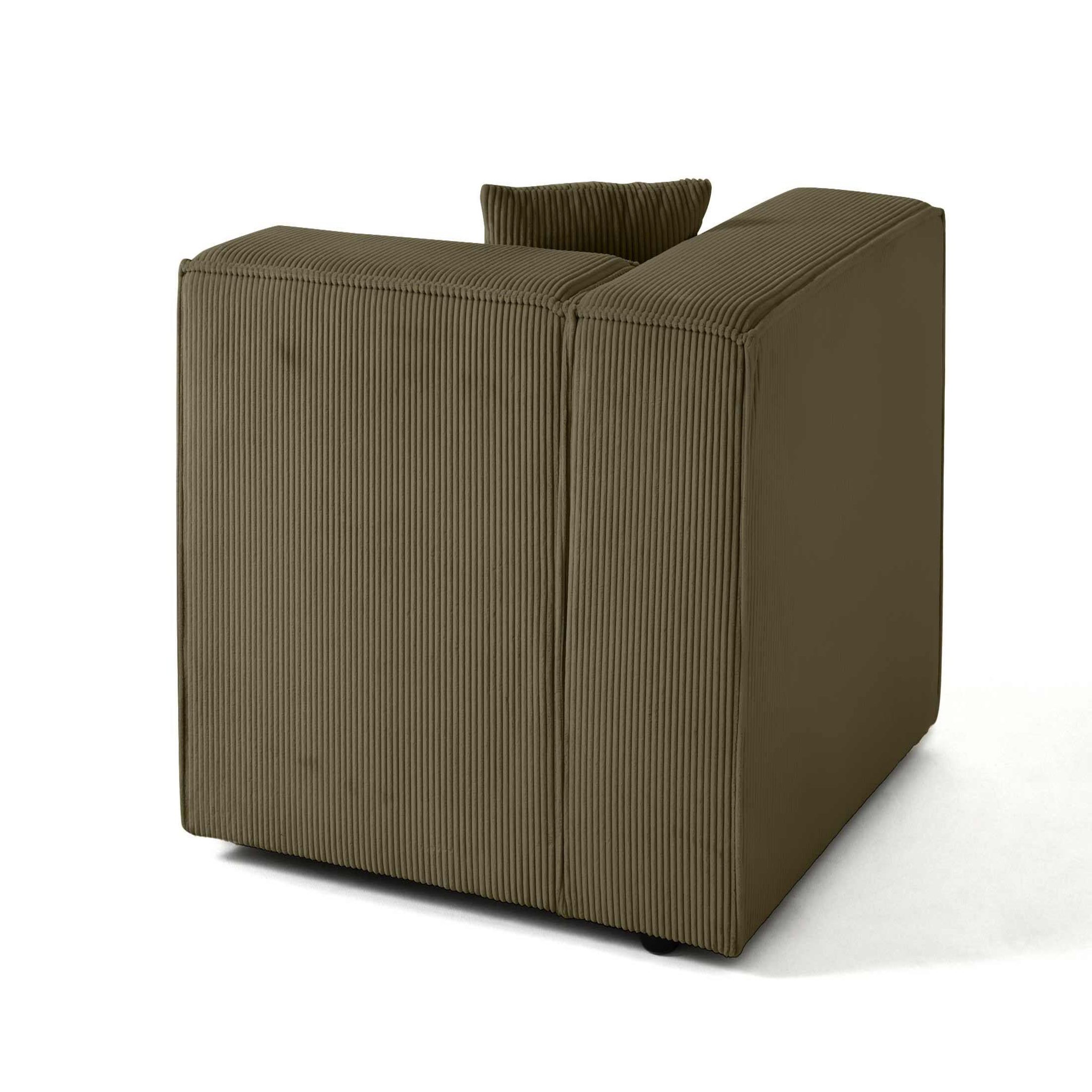 Voir la diapositive 6 : LISA DESIGN Arty - module d'assise gauche - en velours côtelé