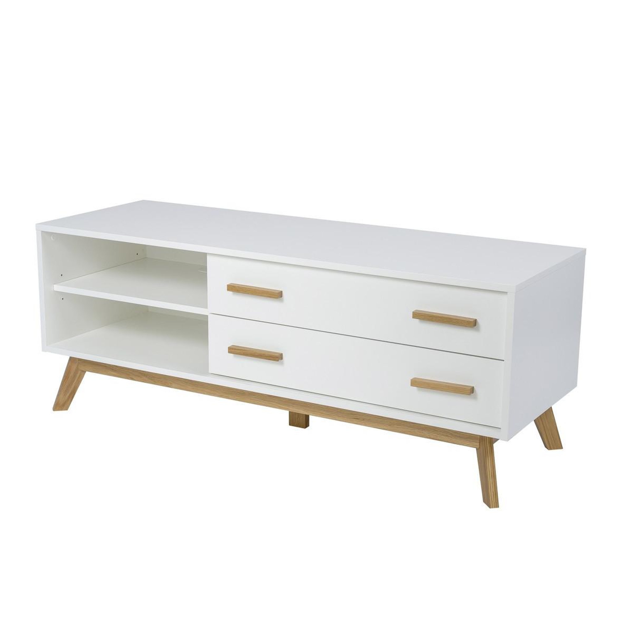 Voir la diapositive 3 : Paris Prix Meuble tv design  kensal  130cm chêne & blanc