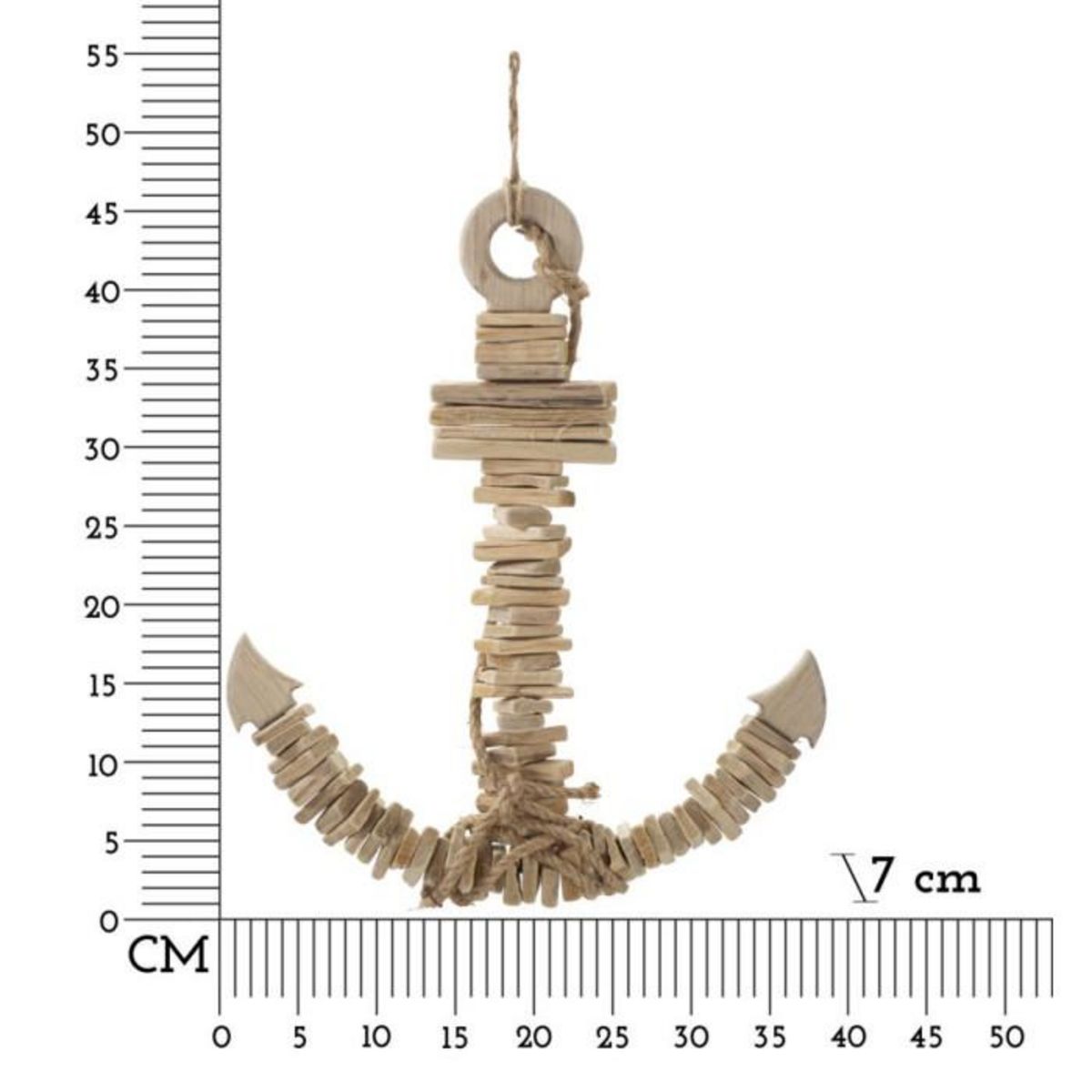 Paris Prix Décoration Murale en Bois à Suspendre  Ancre  46cm Naturel