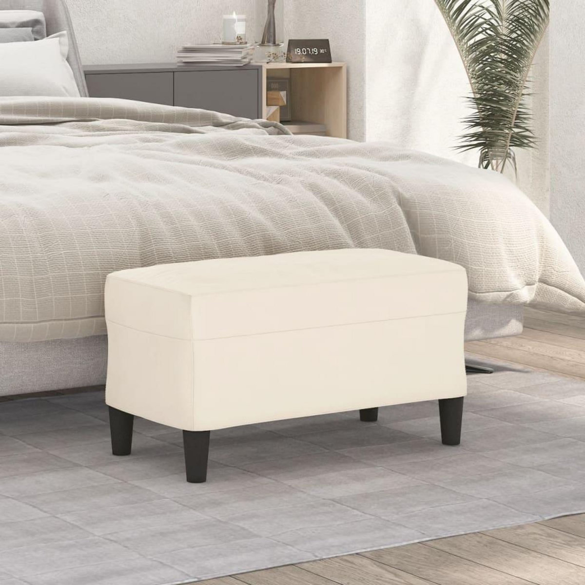 VIDAXL Banc Creme 70x35x41 cm Velours