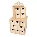 Artemio 2 boites de rangement en bois - cadeaux de Noël