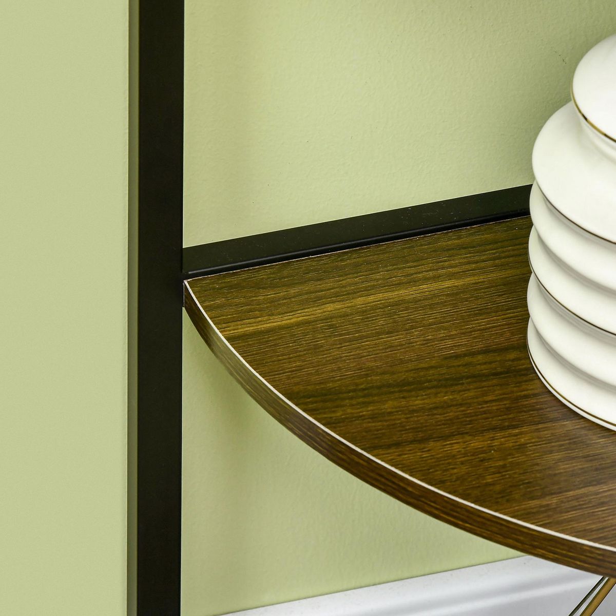 HOMCOM Étagère bibliothèque d'angle style industriel 6 étagères dim. 34L x 34l x 166H cm métal noir MDF aspect bois