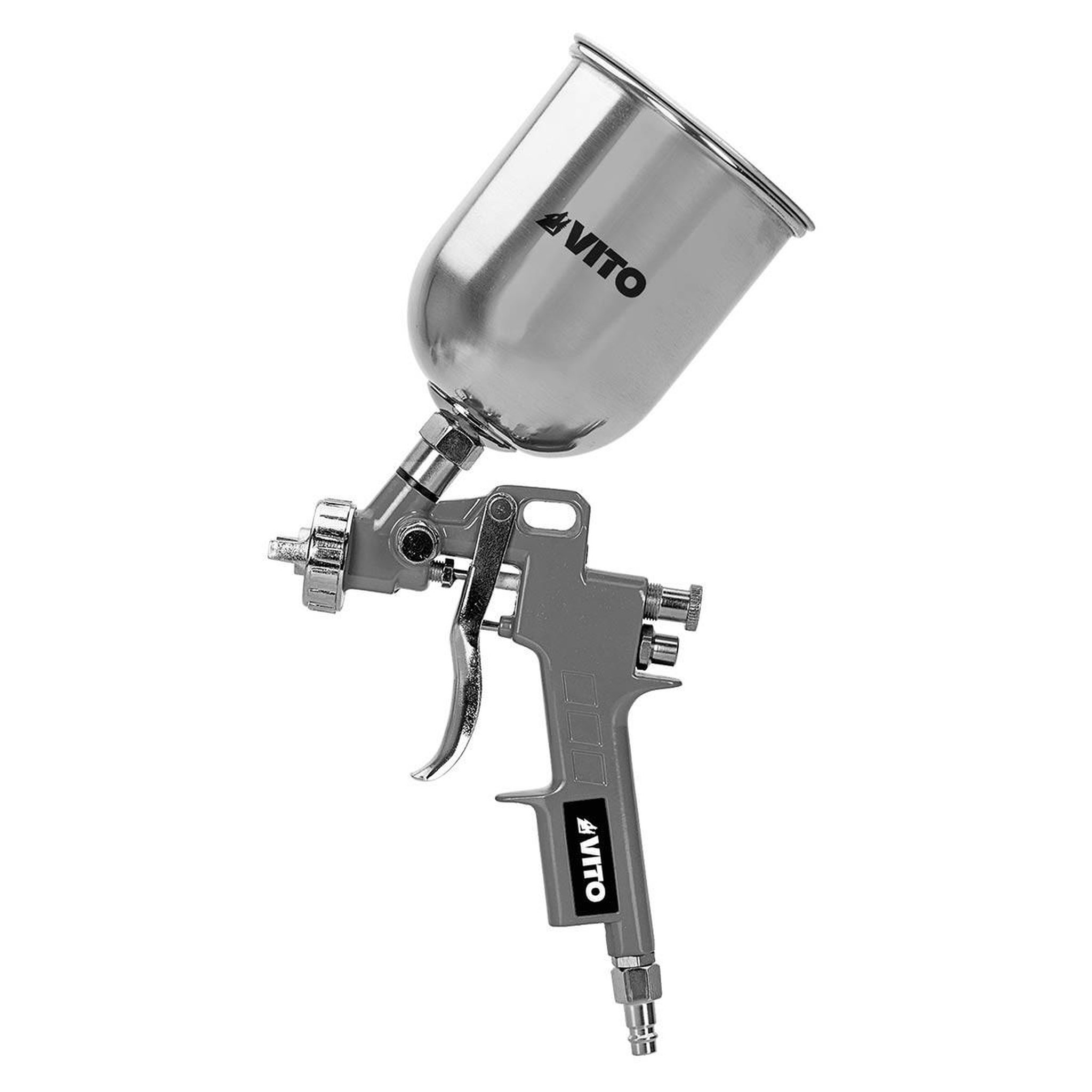 VITO Pistolet à peinture 3 - 5 bar réservoir 600ml filetage air 1/4-6mm raccord rapide vito