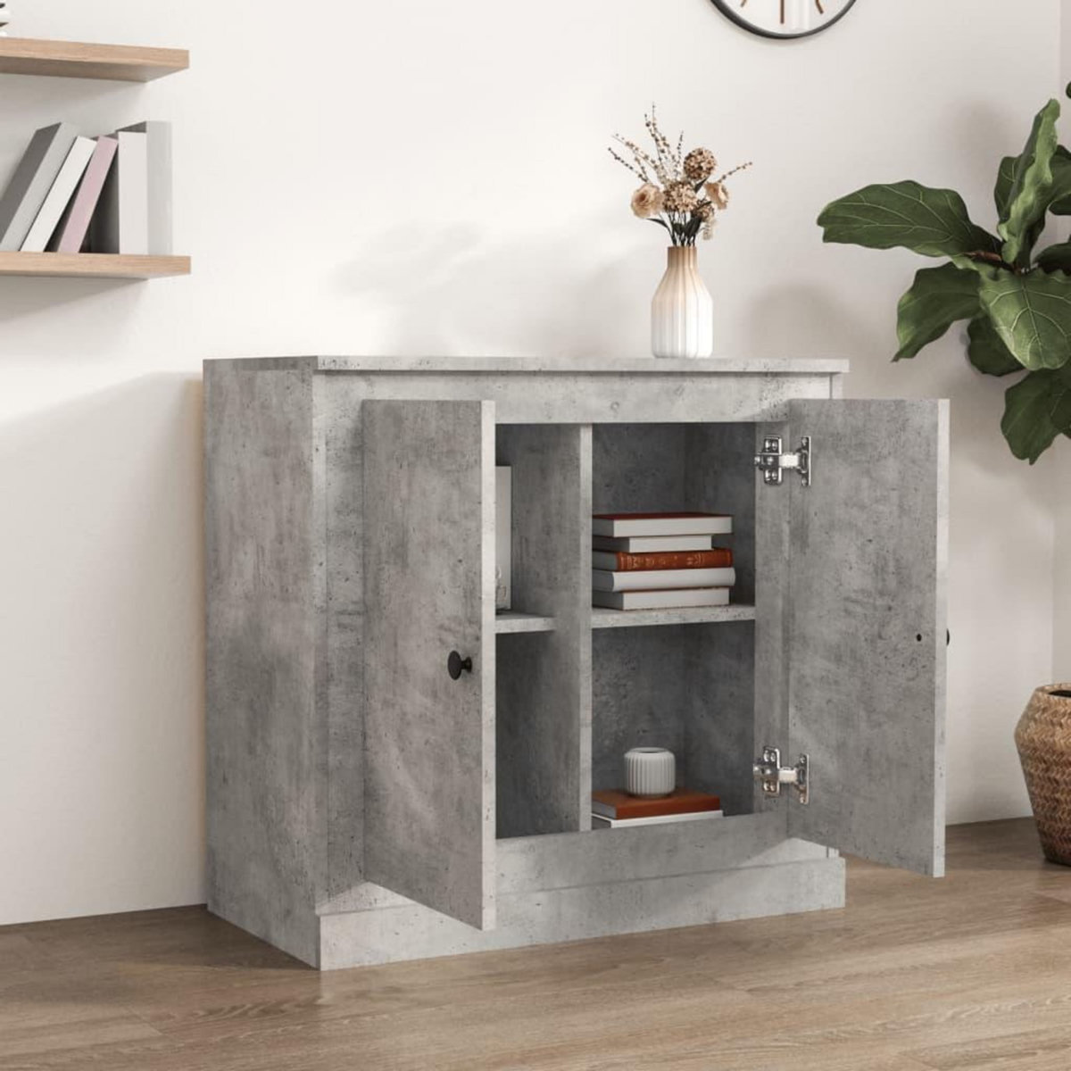 VIDAXL Buffet gris beton 70x35,5x67,5 cm bois d'ingenierie