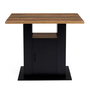 Voir la diapositive 3 : ID MARKET Ilot central UGO 110 cm bois noir et effet bois foncé HAWKINS avec rangements