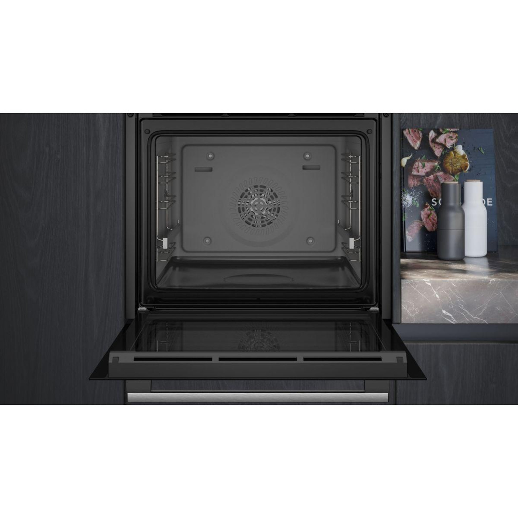 Voir la diapositive 3 : Siemens Four encastrable hb554aer3f iq300 - catalyse ecoclean, chaleur tournante 3d, rails télescopiques