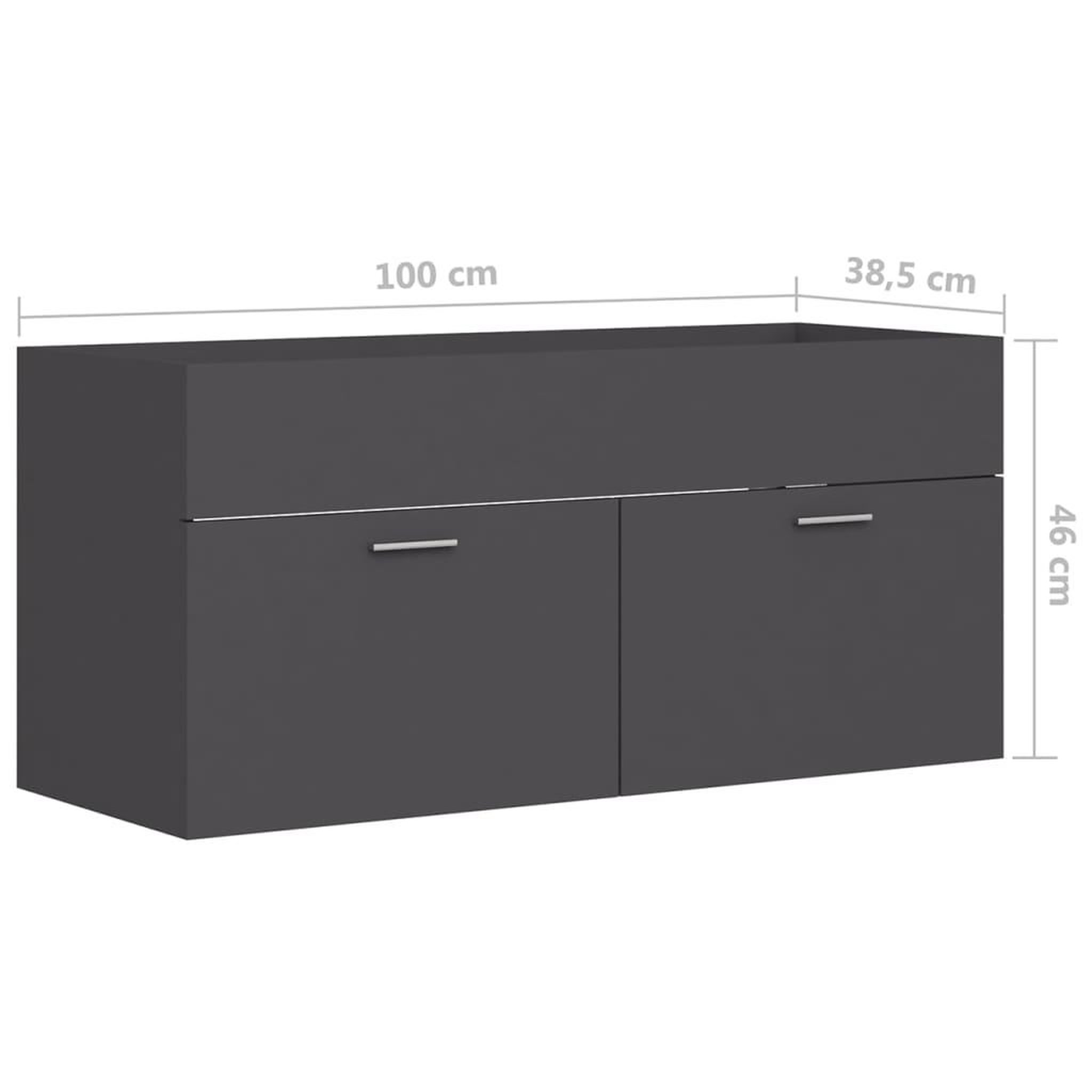 Voir la diapositive 6 : VIDAXL Armoire d'evier avec lavabo integre Gris Agglomere