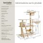 Voir la diapositive 6 : tectake Arbre à chat 141 cm avec griffoir et plateforme d'escalade beige