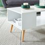 Voir la diapositive 3 : Table basse 3 niches  pieds bois massif L90cm MALMO