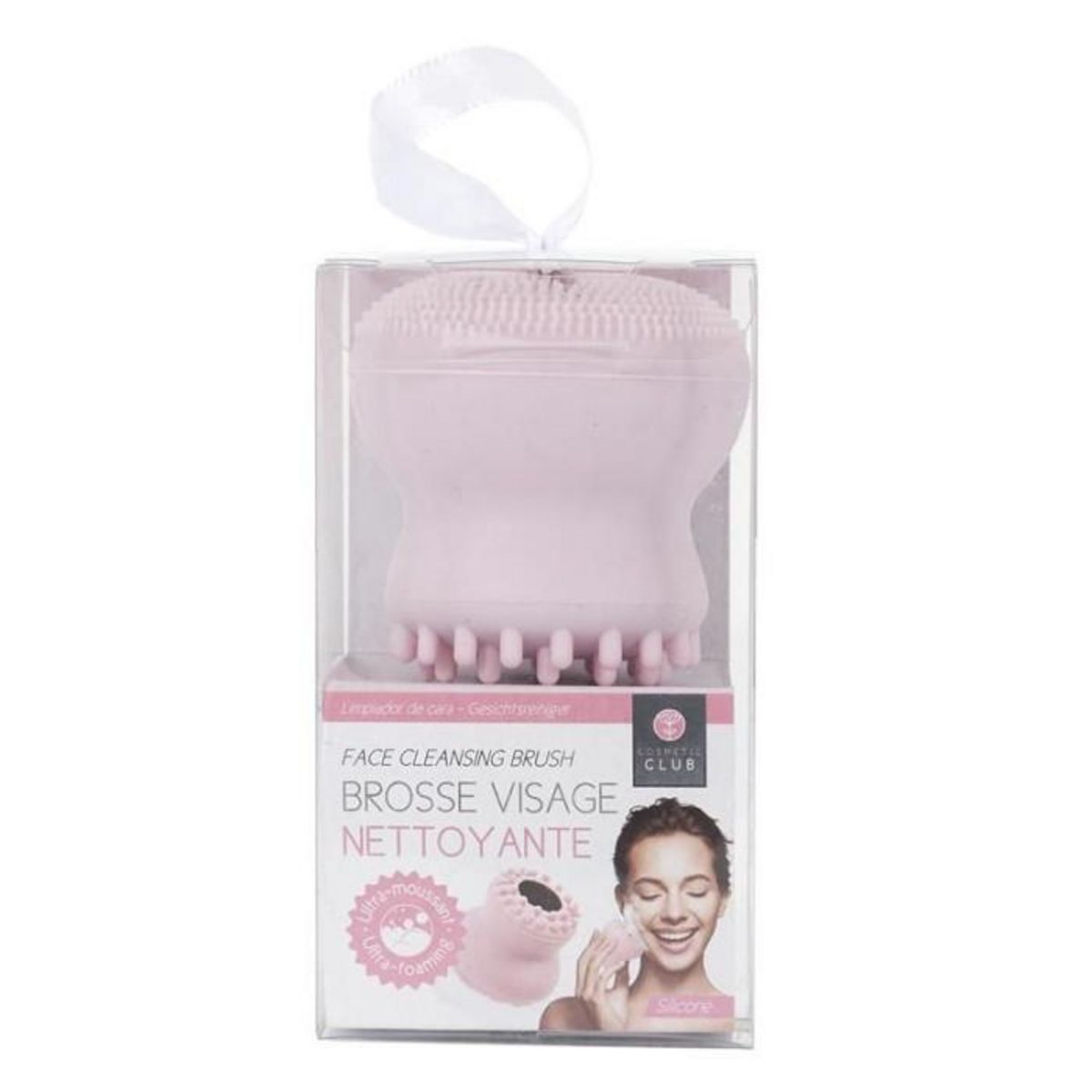 Paris Prix Brosse en Silicone Visage  Nettoyante  5cm Rose