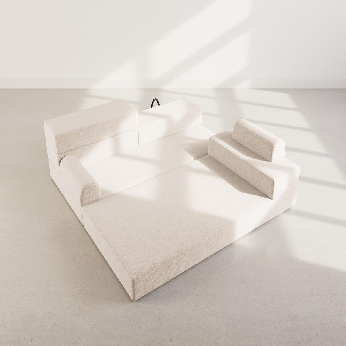 LISA DESIGN Astral - canapé 3 places convertible en velours texturé