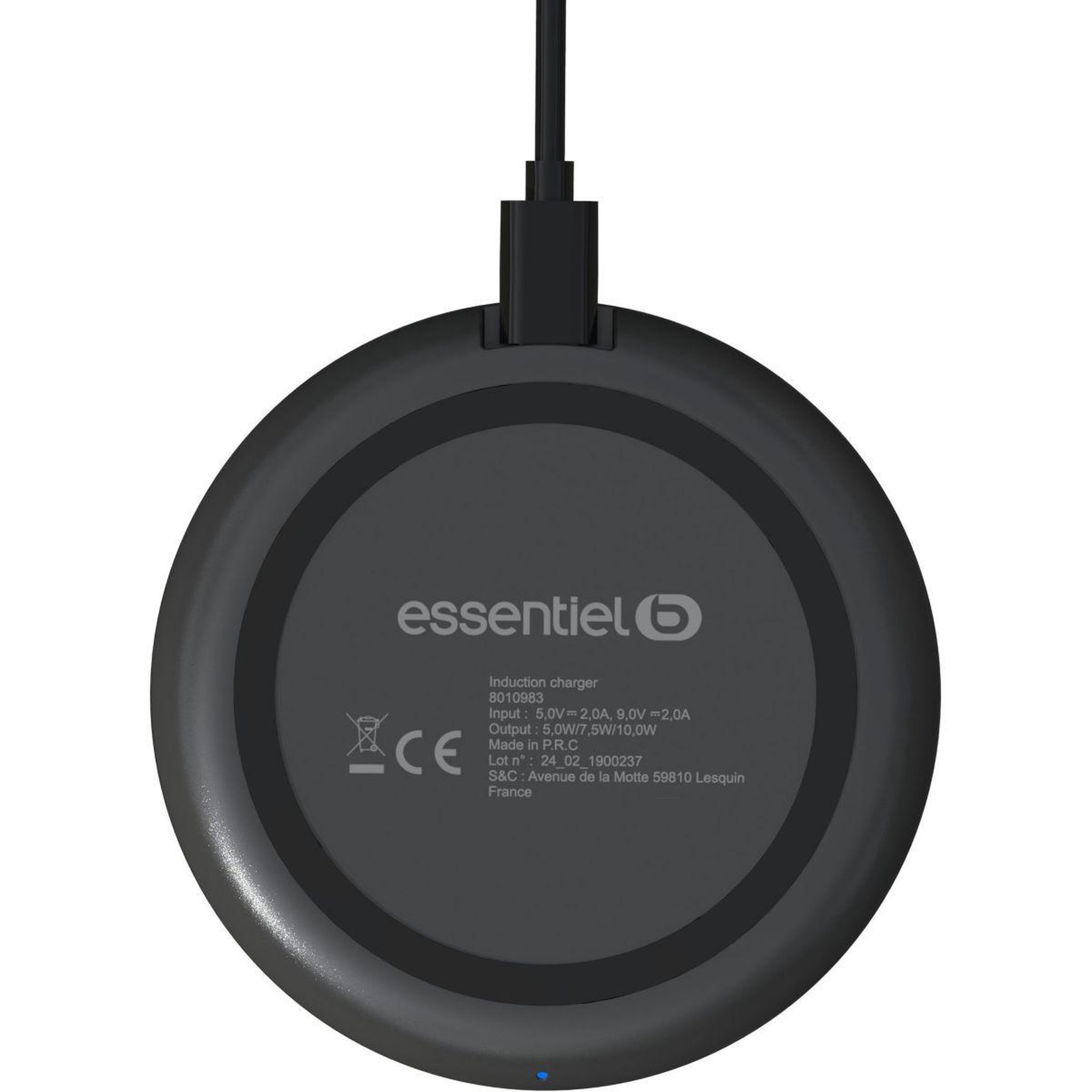 Voir la diapositive 5 : ESSENTIEL B Chargeur induction 10w noir