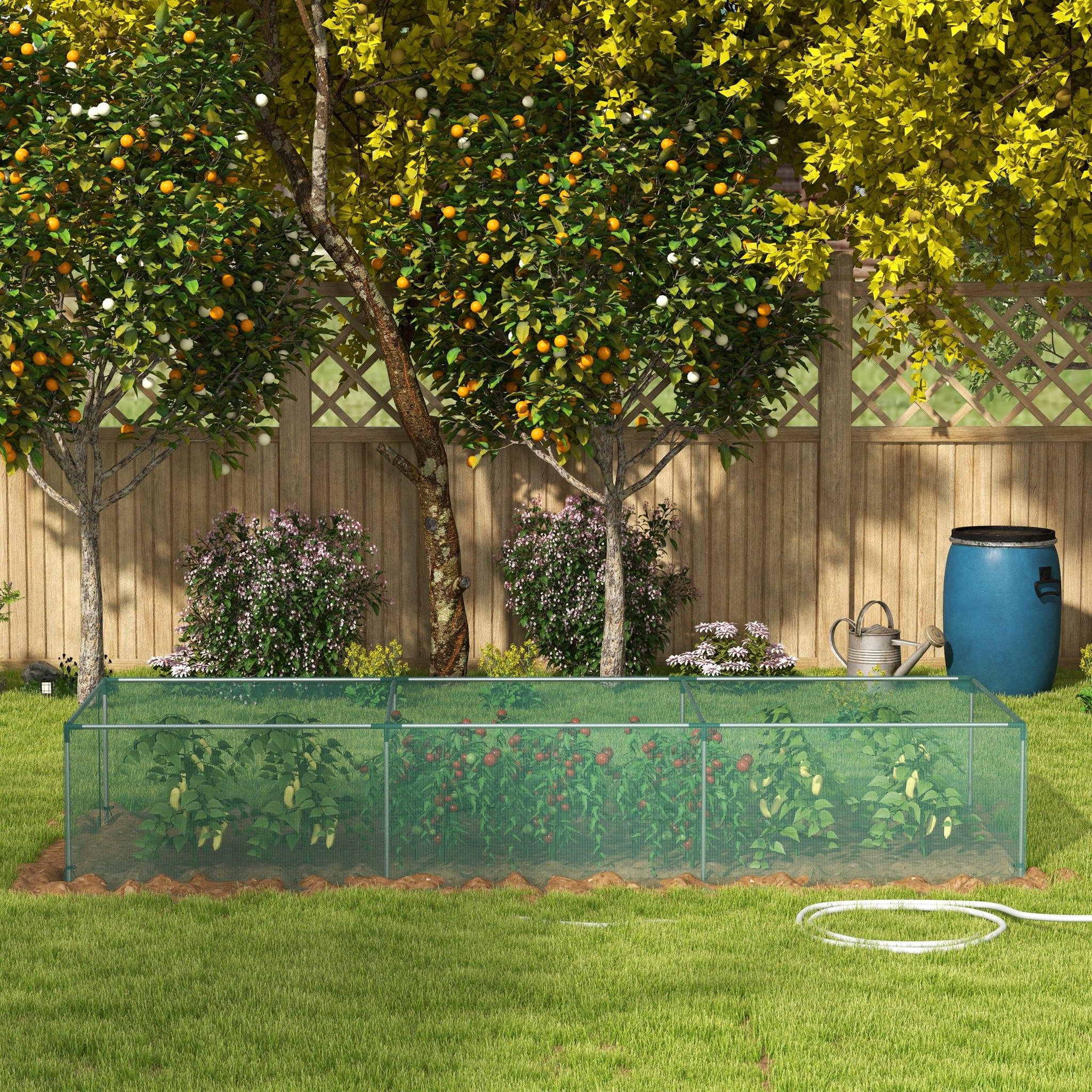 Voir la diapositive 4 : OUTSUNNY Serre de jardin serre à tomates filet protection porte hdpe vert